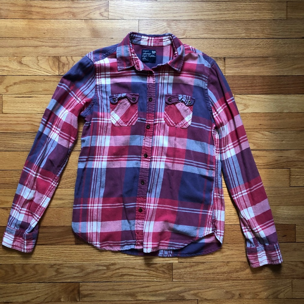 American Eagle Plaid Button Down
